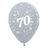 Age 70 Satin Pearl Silver Latex Balloon 30cm 25pk