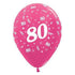 Age 80 Metallic Fuchsia Latex Balloon 30cm 6pk