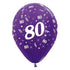 Age 80 Metallic Purple Violet Latex Balloon 30cm 25pk
