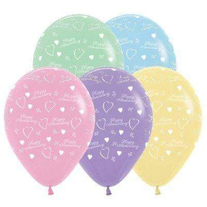 Amscan_OO Balloon - Printed Latex Anniversary Pastel Assorted Latex Balloons 30cm 25pk