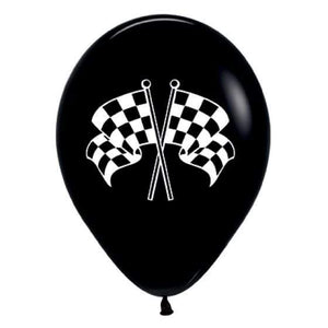 Amscan_OO Balloon - Printed Latex Checkered Racing Flags Fashion Black & White Ink Latex Balloons 25pk