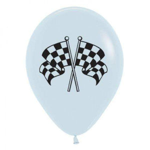 Amscan_OO Balloon - Printed Latex Checkered Racing Flags Fashion White & Black Ink Latex Balloons 25pk