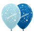 Congratulations Stars Satin Pearl Blue & Metallic Blue Latex Balloons 30cm 25pk