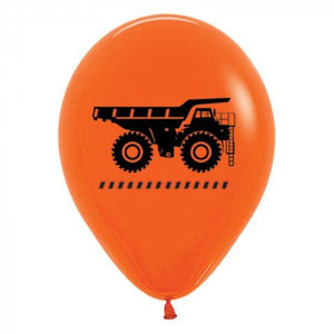 Amscan_OO Balloon - Printed Latex Construction Trucks Fashion Orange Latex Balloons 30cm 25pk