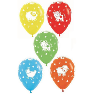 Amscan_OO Balloon - Printed Latex Farm Animals Fashion Assorted Latex Balloons 30cm 12pk