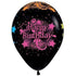 Happy Birthday Fashion Black & Neon Latex Balloon 30cm 12pk