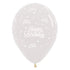 Happy Birthday Twinkling Stars Crystal Clear Latex Balloon 30cm 6pk