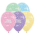 Happy Birthday Twinkling Stars Pastel Assorted Latex Balloon 30cm   25pk