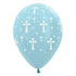 Holy Cross Satin Pearl Blue Latex Balloons 30cm 25pk