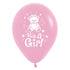 It's A Girl Teddy Fashion Pink Latex Balloons 30cm 6pk
