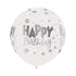 METALink HAPPY Birthday Fantasy Crystal Clear Latex Balloons 60cm 3pk