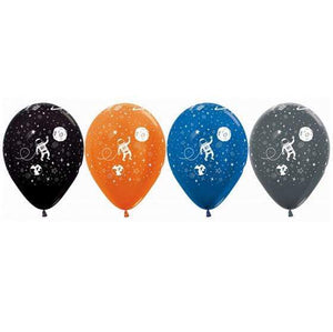 Amscan_OO Balloon - Printed Latex Outer Space Metallic Assorted Latex Balloons 30cm 12pk