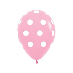 Amscan_OO Balloon - Printed Latex Pink Polka Dots Latex Balloons 30cm 12pk