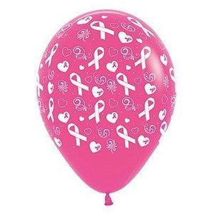 Amscan_OO Balloon - Printed Latex Pink Ribbon Fashion Fuchsia Latex Balloons 30cm 25pk