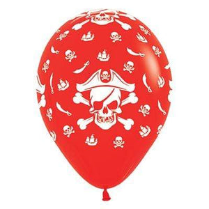 Amscan_OO Balloon - Printed Latex Pirate Theme Fashion Red Latex Balloons 30cm 25pk
