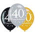 Sparkling Celebration 40th Latex Balloon 30cm 6pk