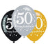 Sparkling Celebration 50th Latex Balloon 30cm 6pk