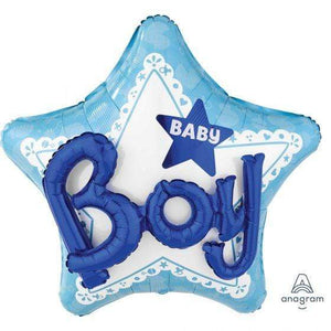 Amscan_OO Balloon - Supershapes, Numbers & Letters Baby Shower Boy Supershape Foil Balloon 81cm Each