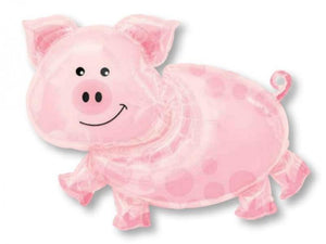 Amscan_OO Balloon - Supershapes, Numbers & Letters Barnyard Birthday Pig SuperShape Foil Balloon 89cm x 64cm Each