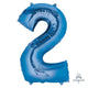 Balloon - Supershapes, Numbers & Letters Blue / 2 Numeral SuperShape Foil Balloon 86cm Each