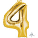 Balloon - Supershapes, Numbers & Letters Gold / 4 Numeral SuperShape Foil Balloon 86cm Each