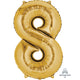 Balloon - Supershapes, Numbers & Letters Gold / 8 Numeral SuperShape Foil Balloon 86cm Each