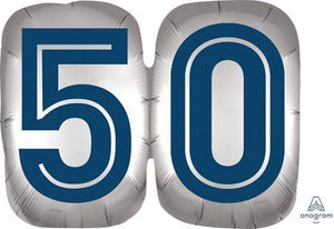 Amscan_OO Balloon - Supershapes, Numbers & Letters Happy Birthday Man 50 Supershape Foil Balloon 63cm x 50cm Each