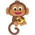 Happy Monkey SuperShape Foil Balloon 63cm x 91cm Each