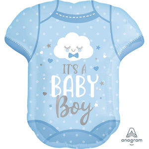 Amscan_OO Balloon - Supershapes, Numbers & Letters It's a Baby Boy Onesie SuperShape Foil Balloon Each