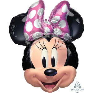 Amscan_OO Balloon - Supershapes, Numbers & Letters Minnie Mouse Forever Head SuperShape Foil Balloon 53cm x 66cm Each