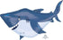 Ocean Buddies Shark Supershape Foil Balloon 101cm x 81cm Each