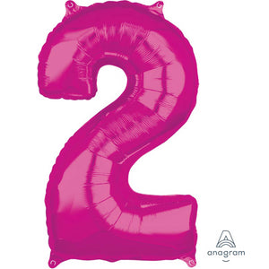 Balloon - Supershapes, Numbers & Letters Pink / 2 Numeral SuperShape Foil Balloon 86cm Each