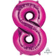 Balloon - Supershapes, Numbers & Letters Pink / 8 Numeral SuperShape Foil Balloon 86cm Each