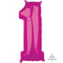 Pink Number 1 Supershape Foil Balloon 66cm Each