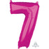 Pink Numeral 7 Mid-Size Shape Foil Balloon Balloon 66cm Each