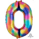 Balloon - Supershapes, Numbers & Letters Rainbow / 0 Numeral SuperShape Foil Balloon 86cm Each