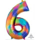 Balloon - Supershapes, Numbers & Letters Rainbow / 6 Numeral SuperShape Foil Balloon 86cm Each