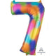 Balloon - Supershapes, Numbers & Letters Rainbow / 7 Numeral SuperShape Foil Balloon 86cm Each