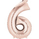 Balloon - Supershapes, Numbers & Letters Rose Gold / 6 Numeral SuperShape Foil Balloon 86cm Each