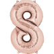 Balloon - Supershapes, Numbers & Letters Rose Gold / 8 Numeral SuperShape Foil Balloon 86cm Each
