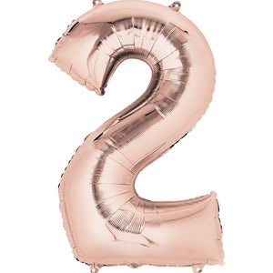 Amscan_OO Balloon - Supershapes, Numbers & Letters Rose Gold Numeral 2 Supershape Foil Balloon 86cm Each