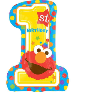 Amscan_OO Balloon - Supershapes, Numbers & Letters Sesame Street 1st Brithday SuperShape Foil Balloon 48cm x 71cm Each