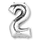 Balloon - Supershapes, Numbers & Letters Silver / 2 Numeral SuperShape Foil Balloon 86cm Each