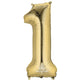 Balloon - Supershapes, Numbers & Letters White Gold / 1 Numeral SuperShape Foil Balloon 86cm Each