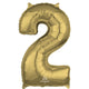 Balloon - Supershapes, Numbers & Letters White Gold / 2 Numeral SuperShape Foil Balloon 86cm Each