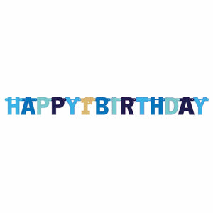 Amscan_OO Decorations - Banners, Flags & Streamers 1st Birthday Blue Foil Letter Banner 25cm x 2.95m Each