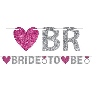 Amscan_OO Decorations - Banners, Flags & Streamers Bride to Be Glitter Illustrated Banner