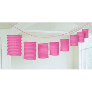 Amscan_OO Decorations - Banners, Flags & Streamers Bright Pink Caribbean Blue Paper Lantern Garland 365cm Each