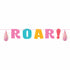 Girl Dino Party Decor Letter Banner ROAR Iridescent with Tassels 20cm x 1.37m Ech