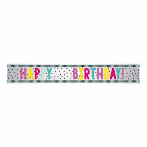 Decorations - Banners, Flags & Streamers Happy Birthday Dots Multi-Coloured Add-An-Age Foil Banner 1.8m Each